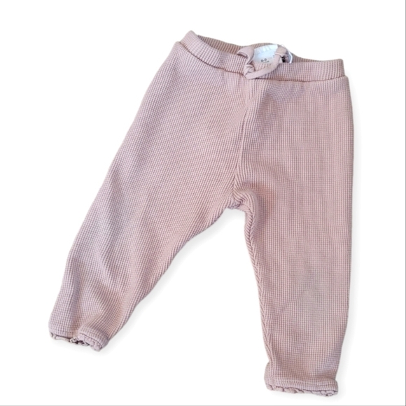 Zara Baby Waffle Knit Pink Pants Size 6-9 Months - Picture 1 of 5
